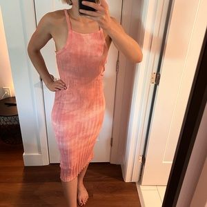 Zara pink tie dye ribbed dress